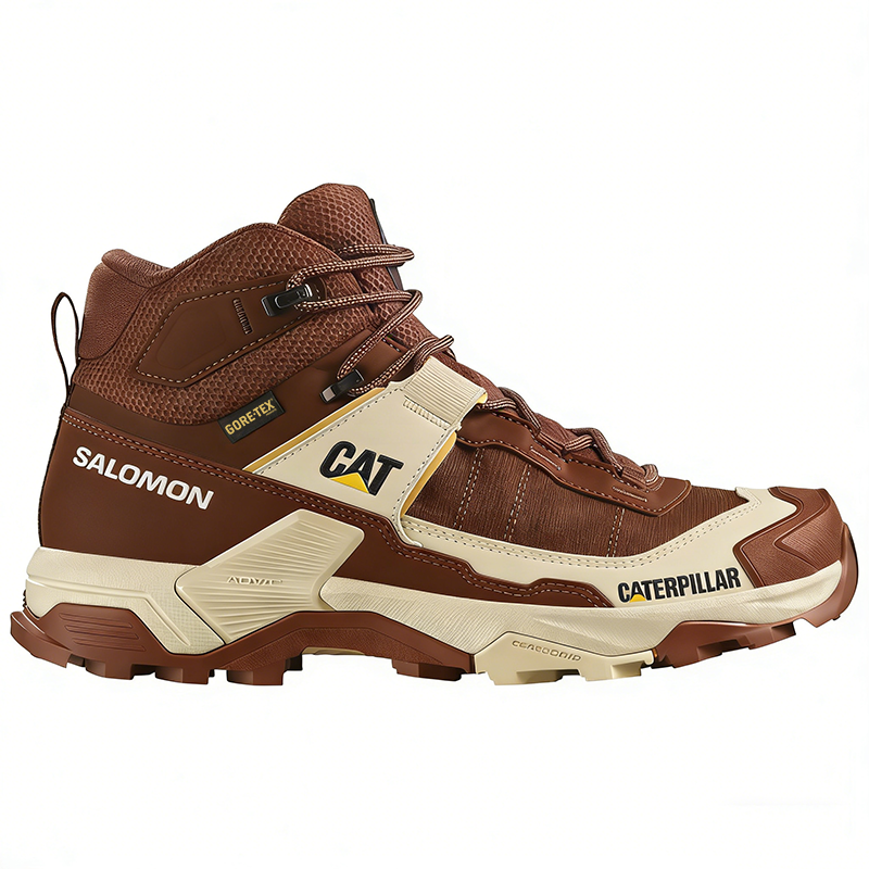 Salomon® et CAT® chaussures de travail et de randonnée, imperméables et respirantes, idéales pour le travail.